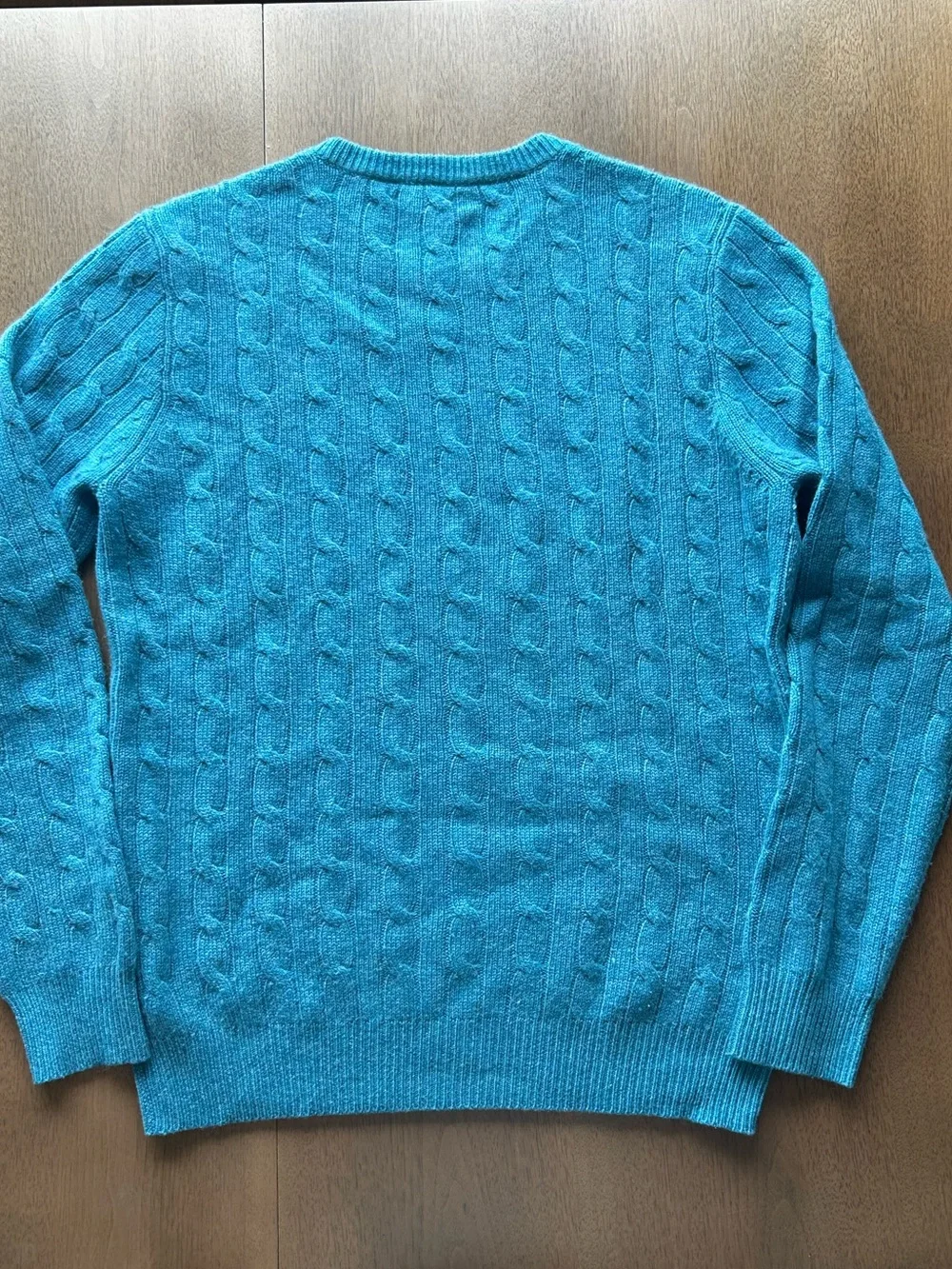 J. Crew Teal Cable-Knit Crewneck Sweater